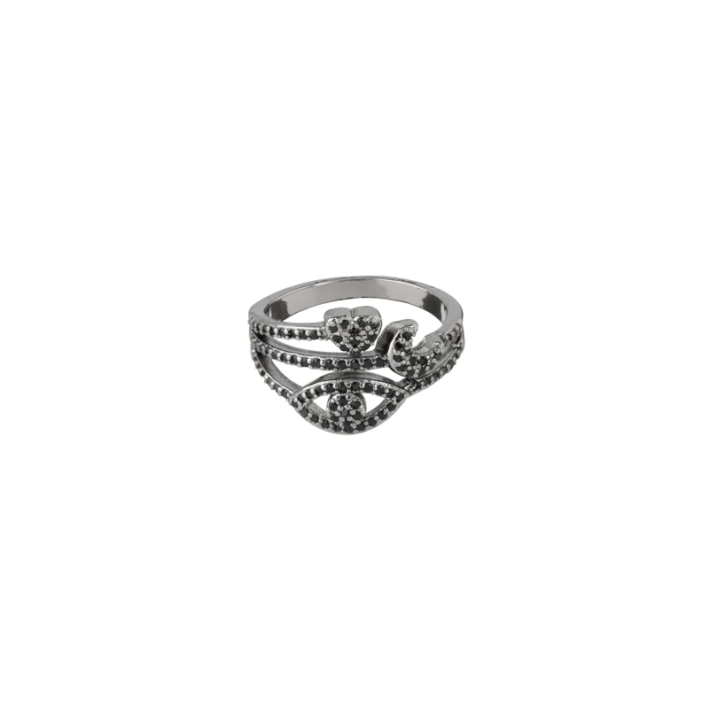 Anillo Black ojo, luna y corazón