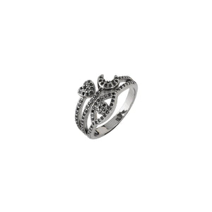 Anillo Black ojo, luna y corazón
