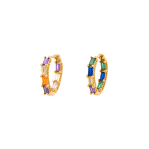 Arracada Ovalo Rainbow Zirc
