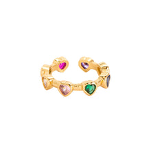Cargar imagen en el visor de la galería, Anillo corazon multicolor
