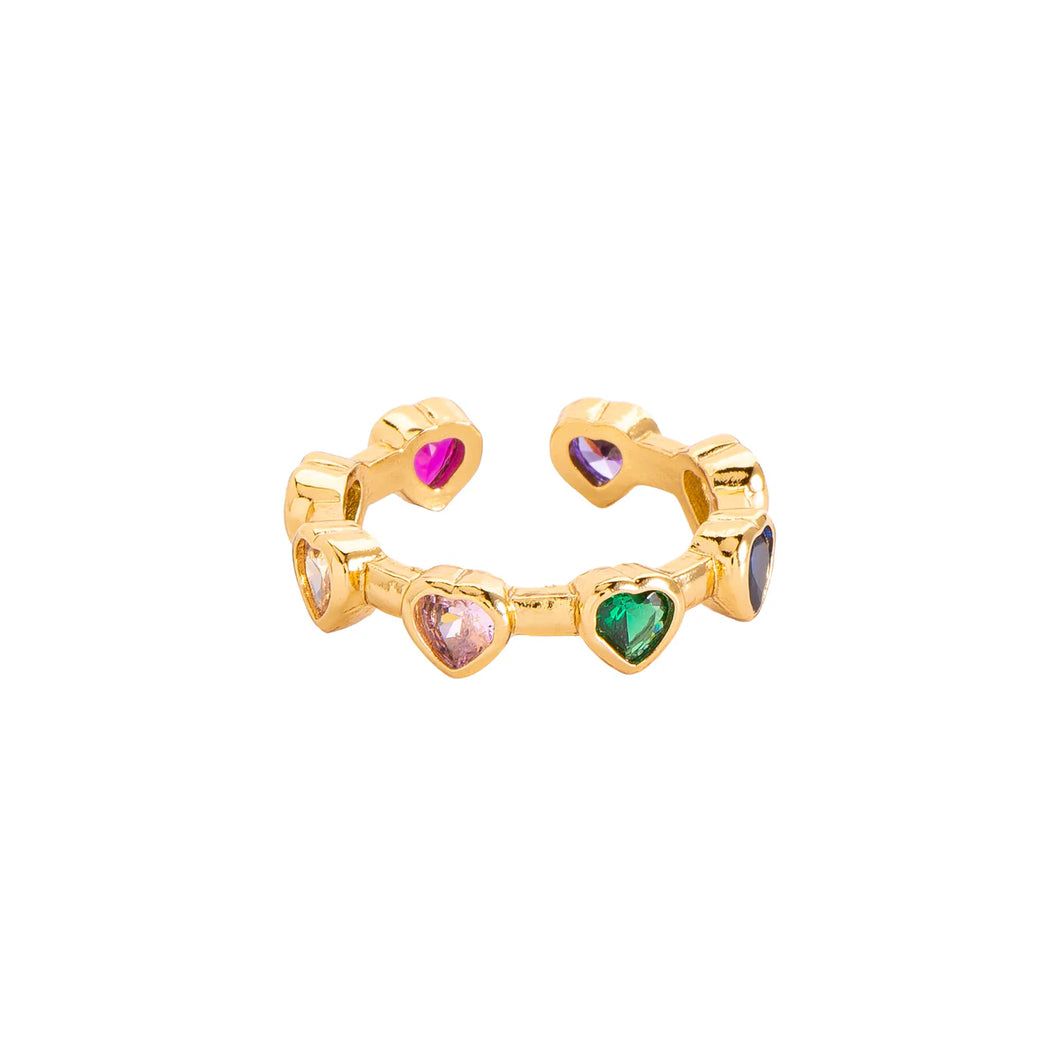 Anillo corazon multicolor