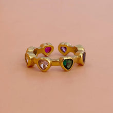 Cargar imagen en el visor de la galería, Anillo corazon multicolor
