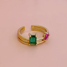 Cargar imagen en el visor de la galería, Anillo Esmeralda crystal magenta
