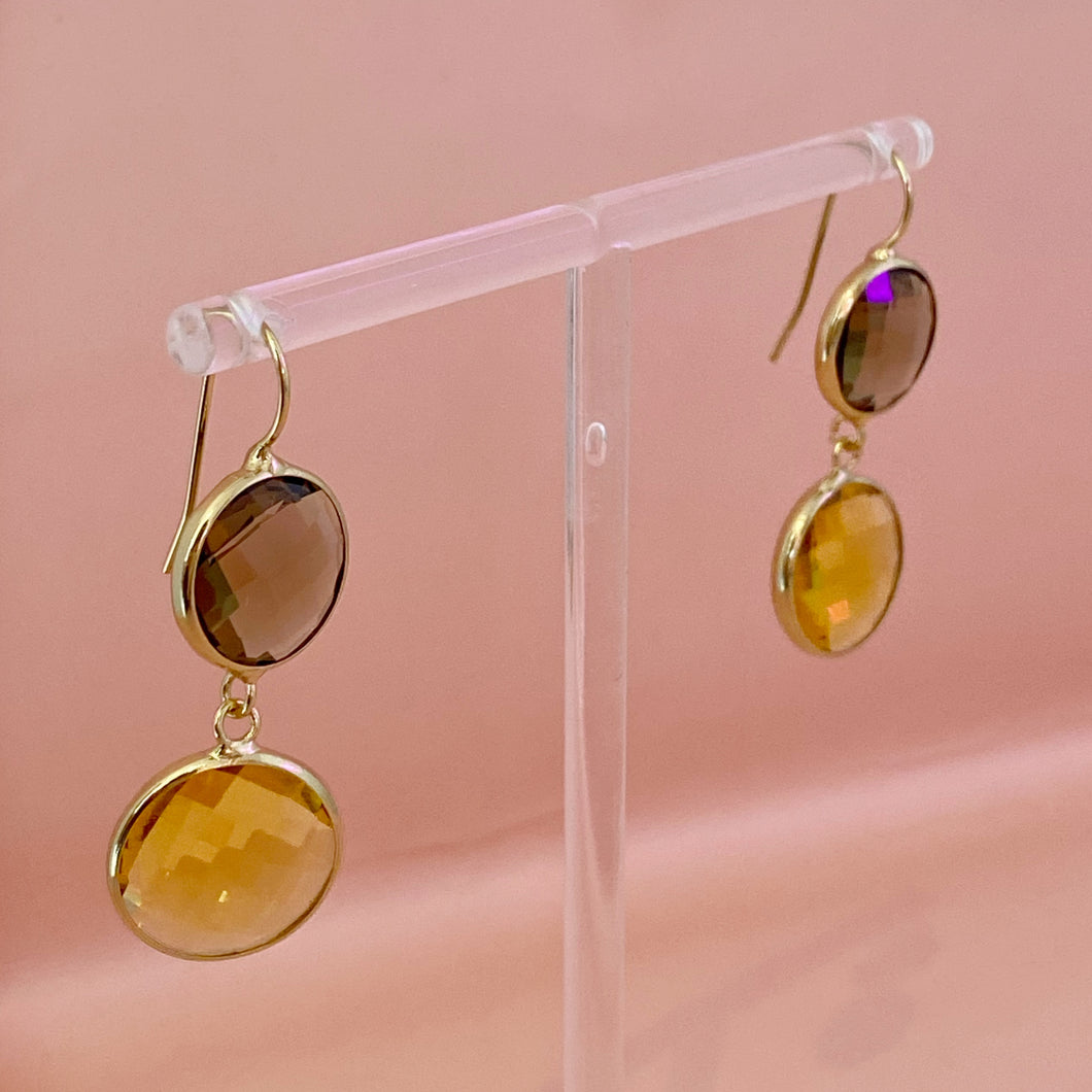 Aretes largos doble chanel