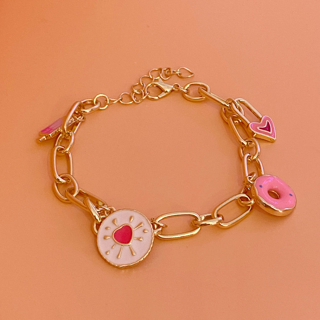 Pulsera Multicharms pink