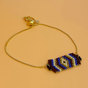 Pulsera rectangulo miyuki azul rey