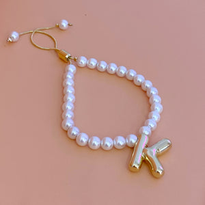 Pulsera Perlas Inicial Chunky
