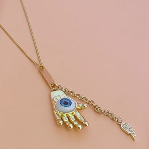 Collar mano ojo charm