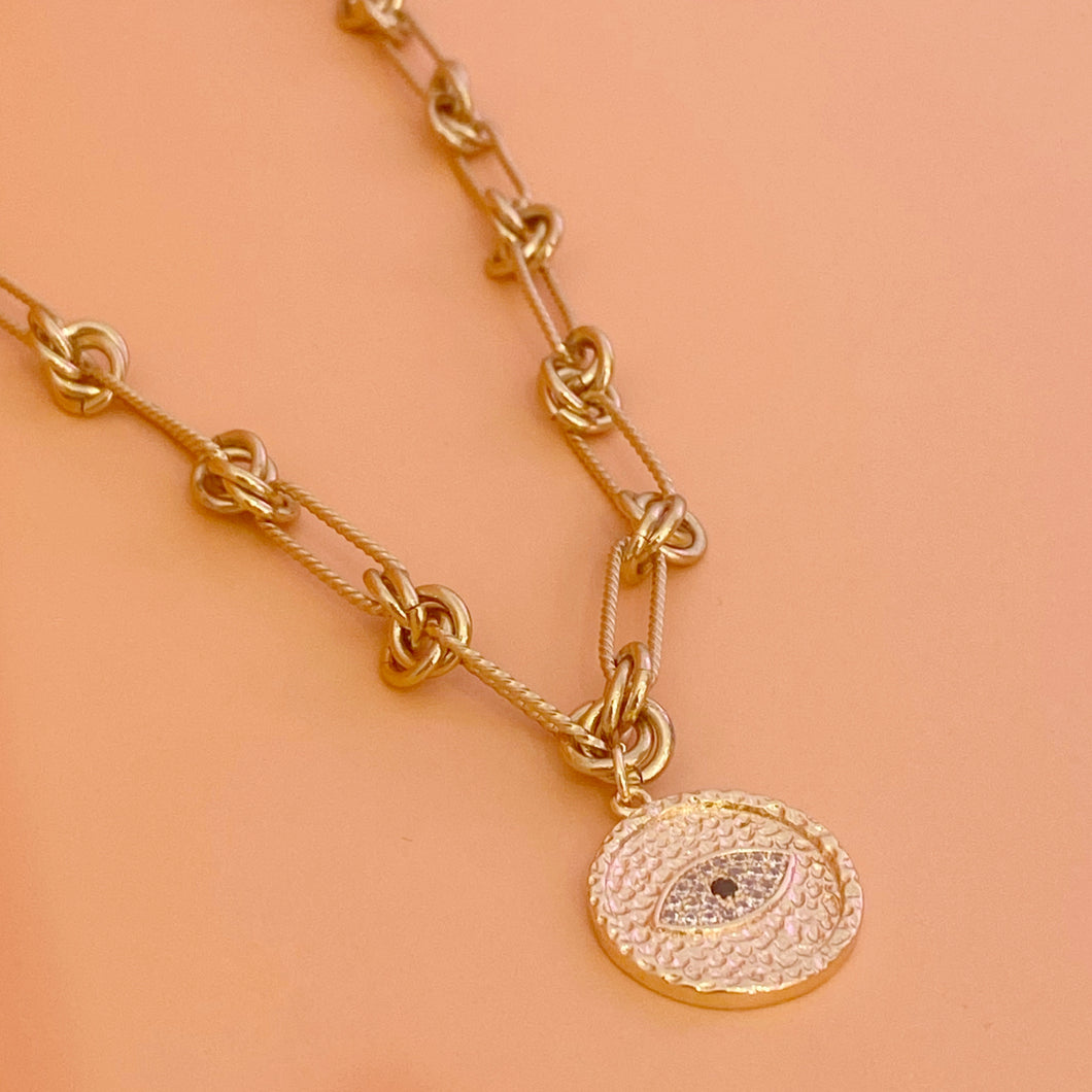 Cadena nudos facetado Ojo troquelado