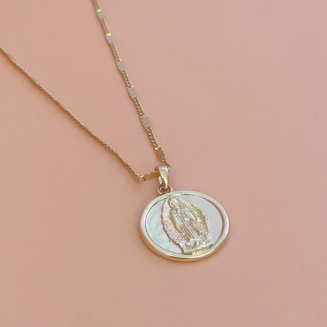 Collar Medalla redonda Virgen de Gpe