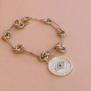 Pulsera Nudos facetado Ojo troquelado