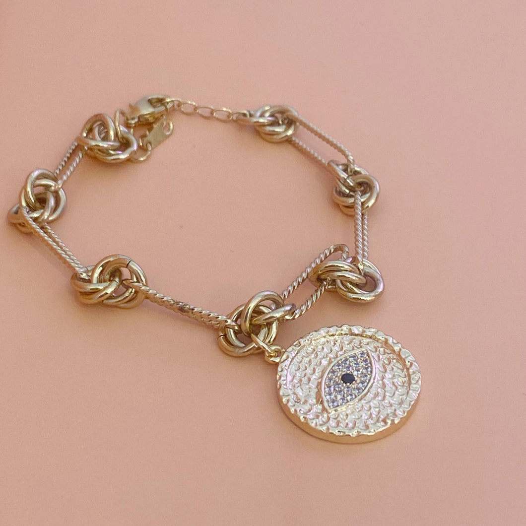 Pulsera Nudos facetado Ojo troquelado