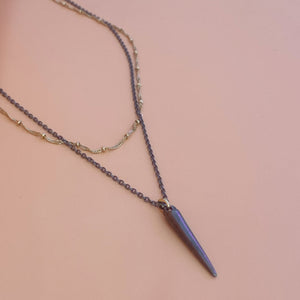 Collar doble bicolor spike