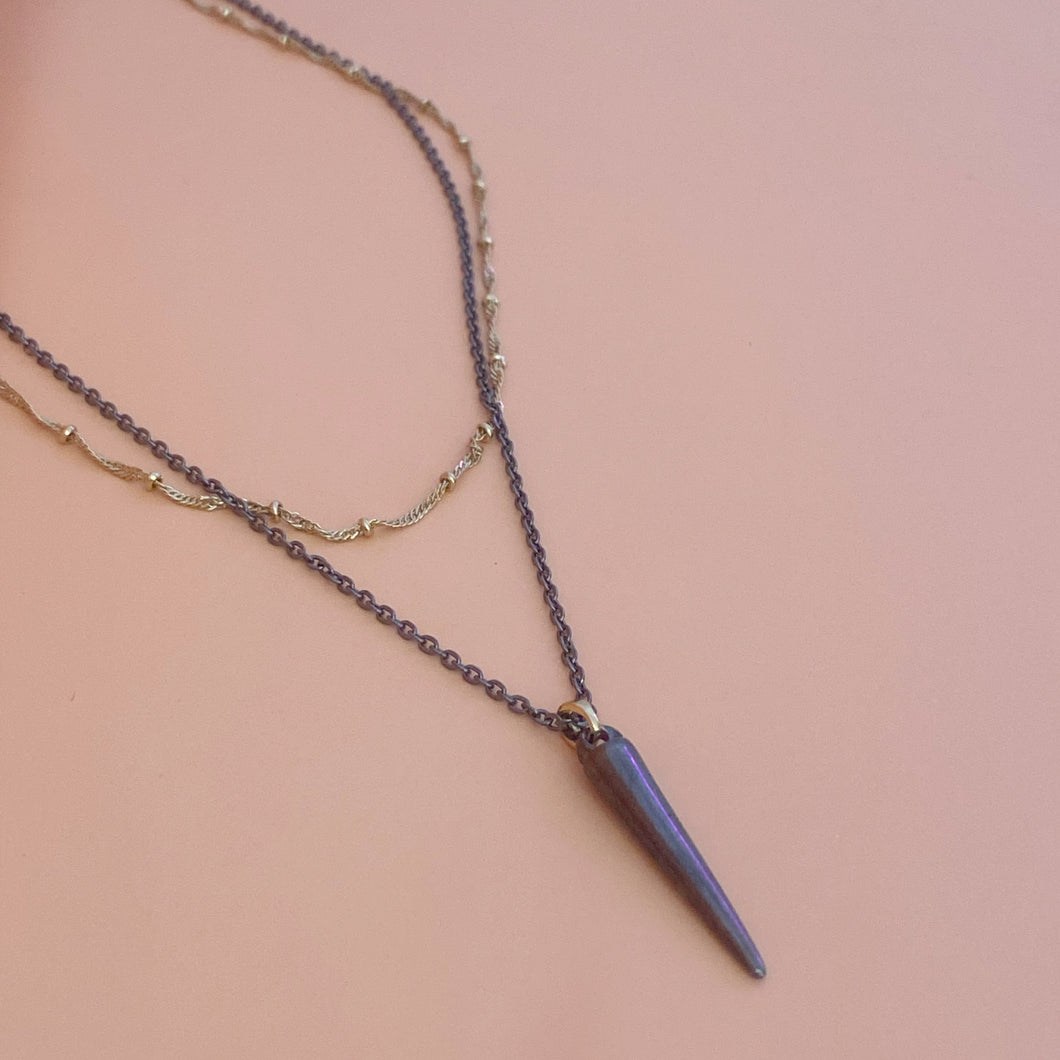 Collar doble bicolor spike