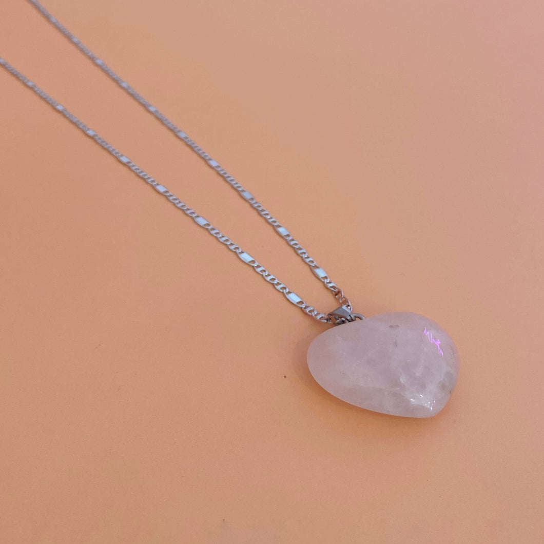 Collar cuarzo corazón