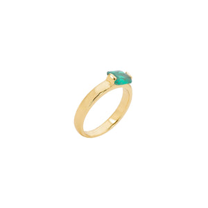 Anillo Rectángulo Cristal Esmeralda