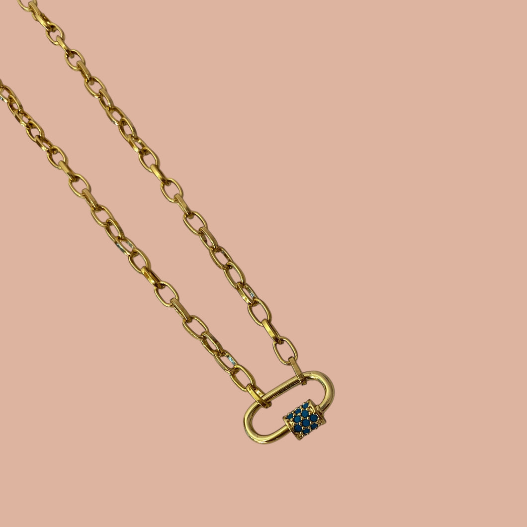 Collar Locket Turquesa