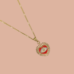 Collar Corazón Rojo Ojo