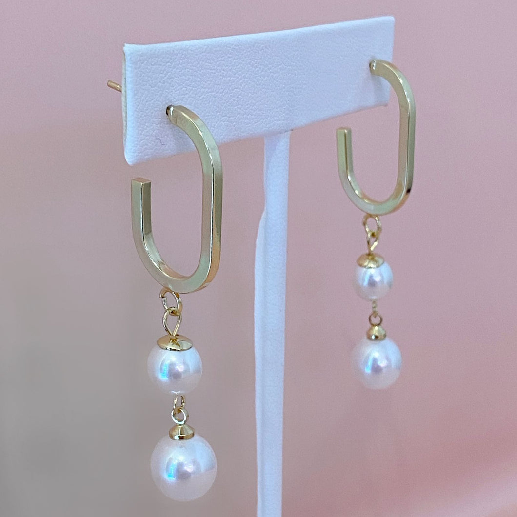 Aretes Doble Perla