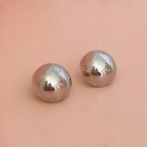 Aretes Bola Grande plateada