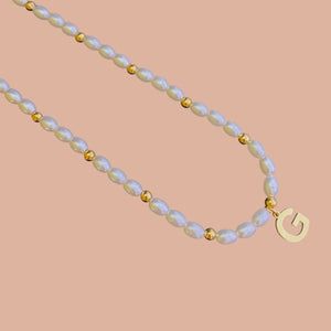 Collar Inicial / Perlas coin