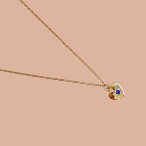 Collar Corazón ojo mini morado