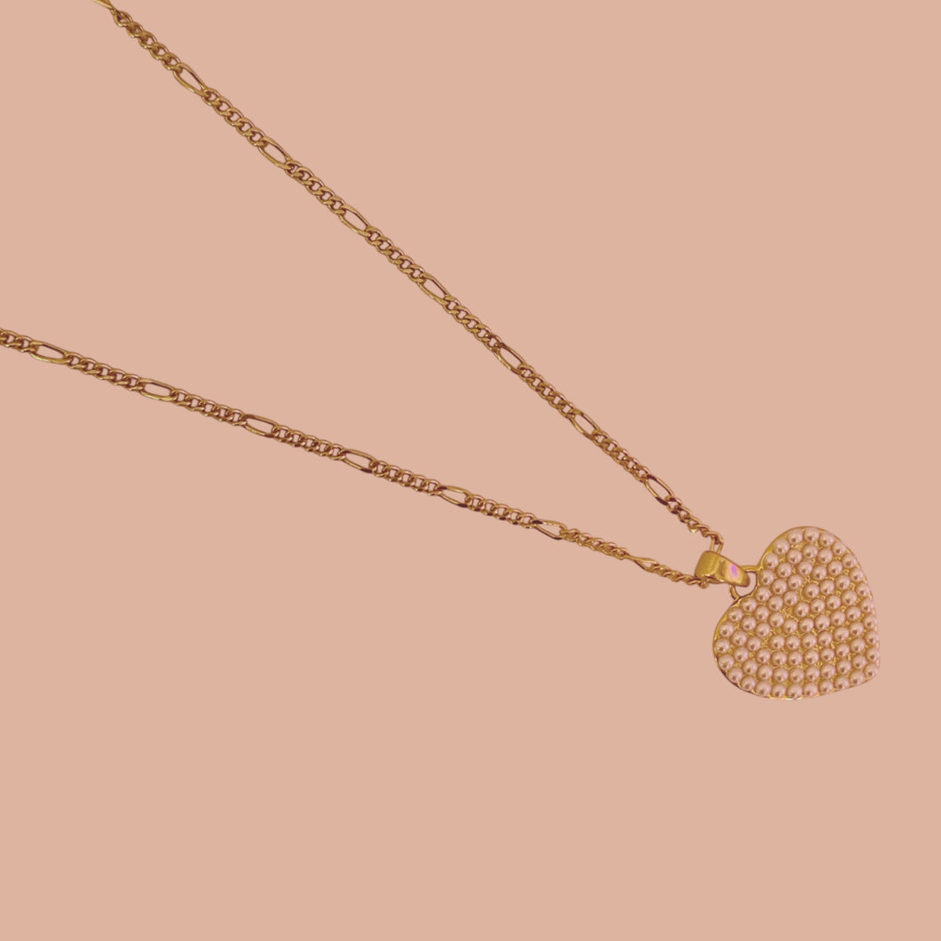 Collar Corazón perlitas