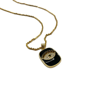 Collar Cuadro Negro Ojo Zirc