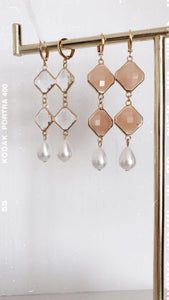Aretes Crystal Perla Mamey