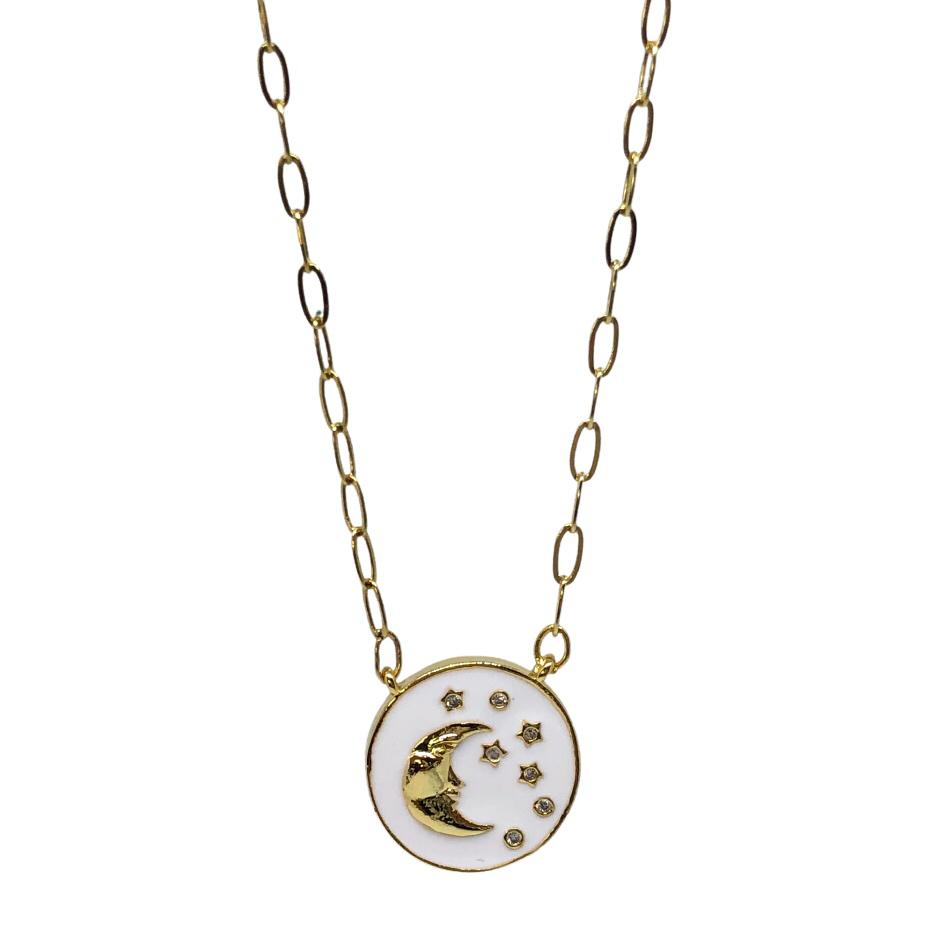 Collar Luna Estrellas Blanco