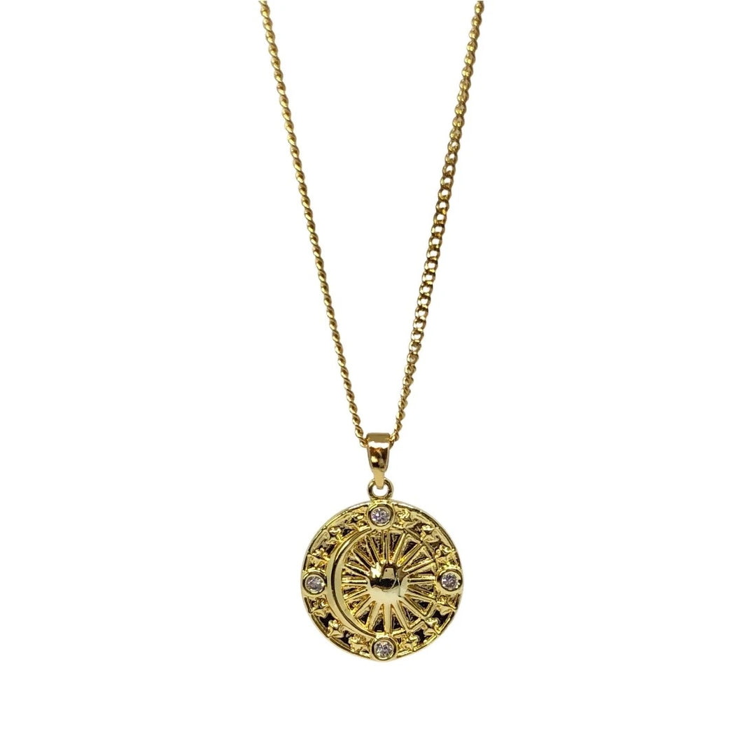 Medalla Sol Luna Zirconia