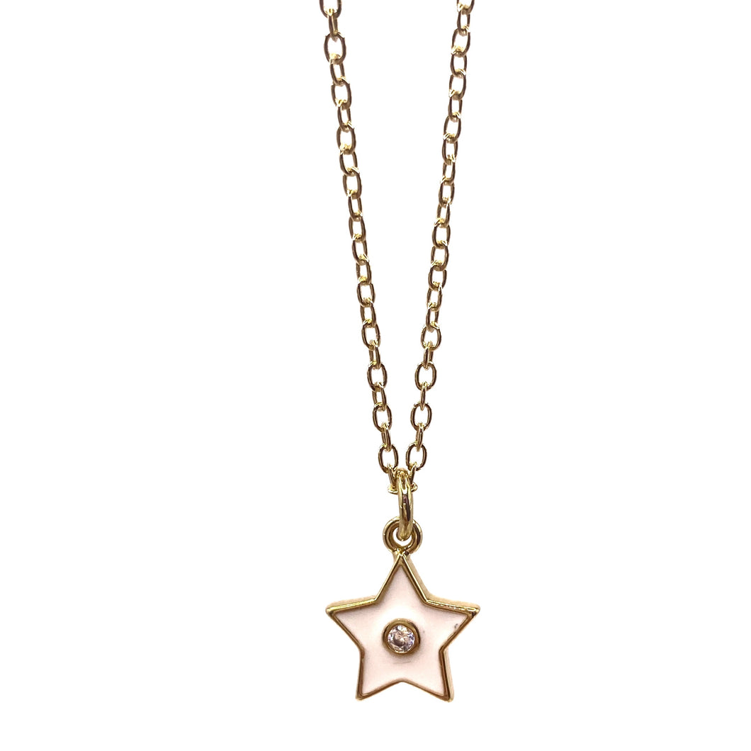 Collar Estrella Blanca Mini Zirc