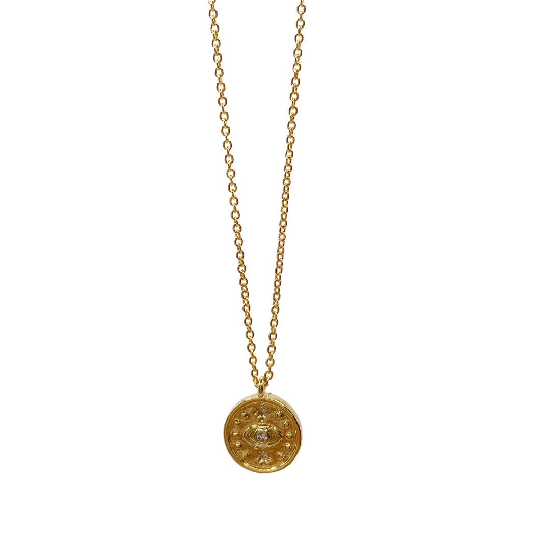 Collar Medalla Ojo Zirconia
