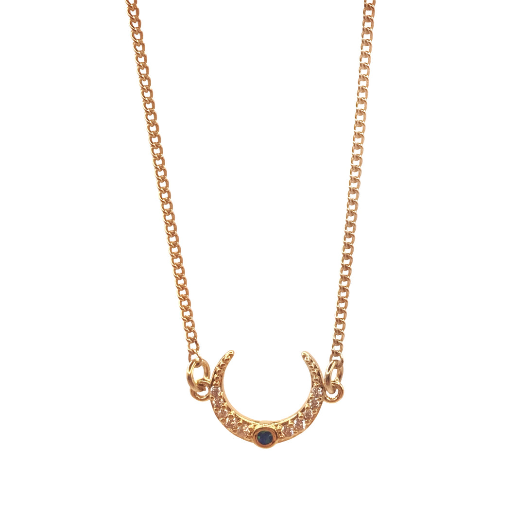 Collar Luna Zirconia Ópalo Mini