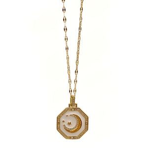 Medalla Octagonal Luna Estrellas