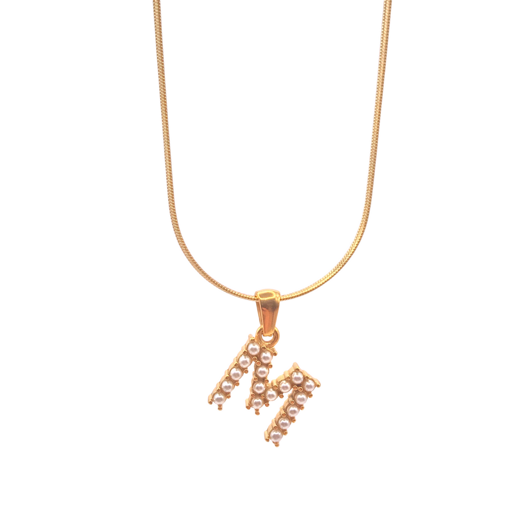 Collar inicial perlas