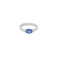 Cargar imagen en el visor de la galería, Anillo Ovalo Azul Plateado
